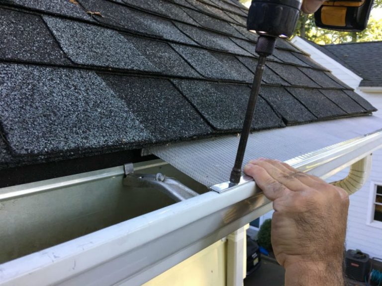Professional gutter guard installation by Amenity Roofing in Lake Geneva, WI