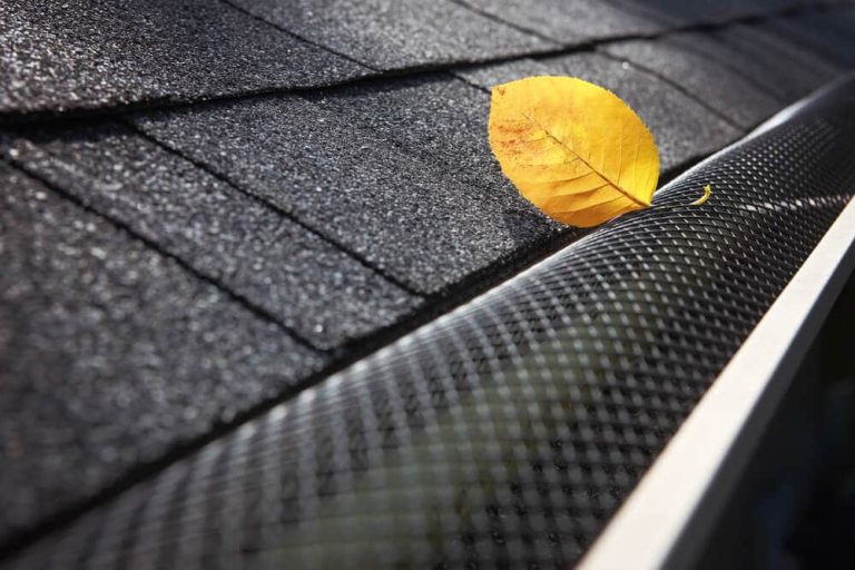 Close-up view of MasterShield gutter mesh with CopperCare